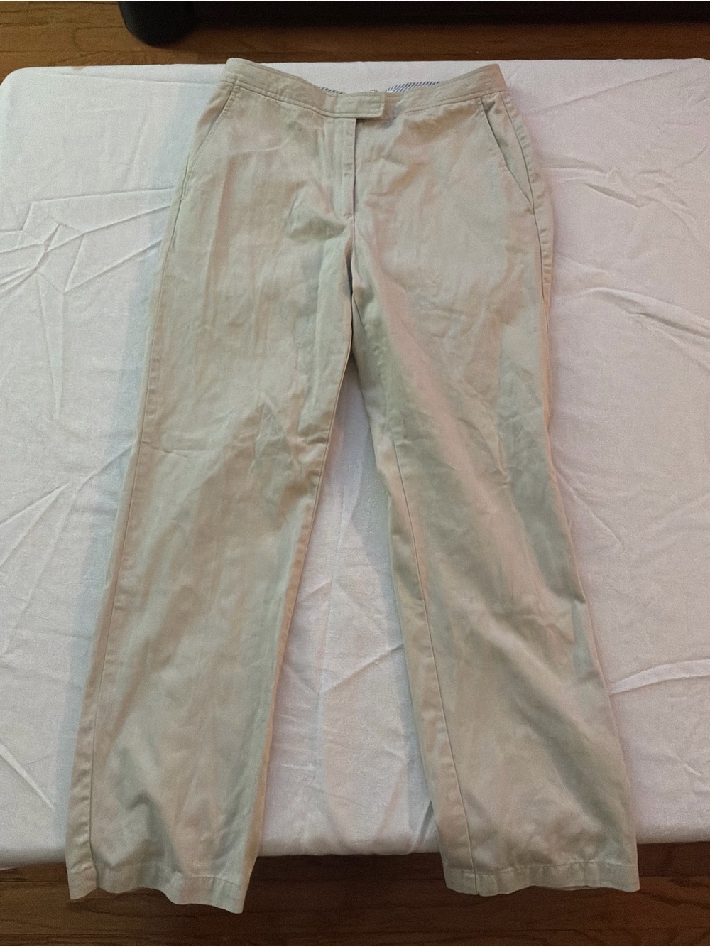 ******* Tommy Hilfiger Beige Pants with Blue-Striped Waistband b5 *******